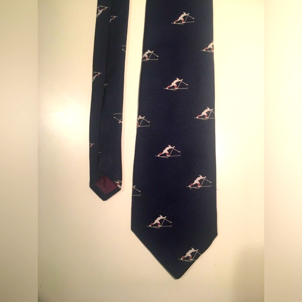 RARE Vintage LLBean Cross Country Ski Print Men’s Tie